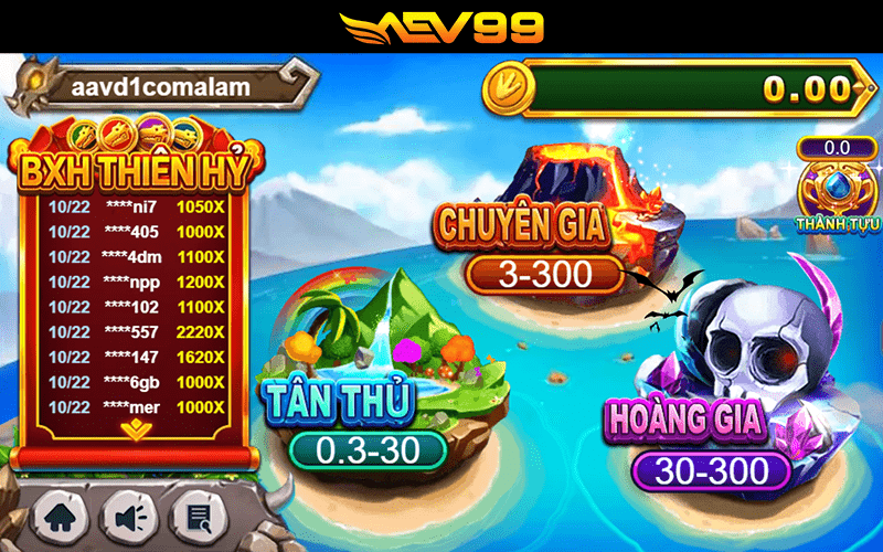 Thợ Săn Rồng - Săn Cá Hay Nhận Ngay Thưởng Khủng Tại Bắn Cá AEV99 Các sảnh cược của Thợ Săn Rồng